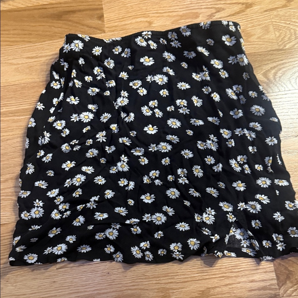 Hollister Black Daisy Mini Skirt
